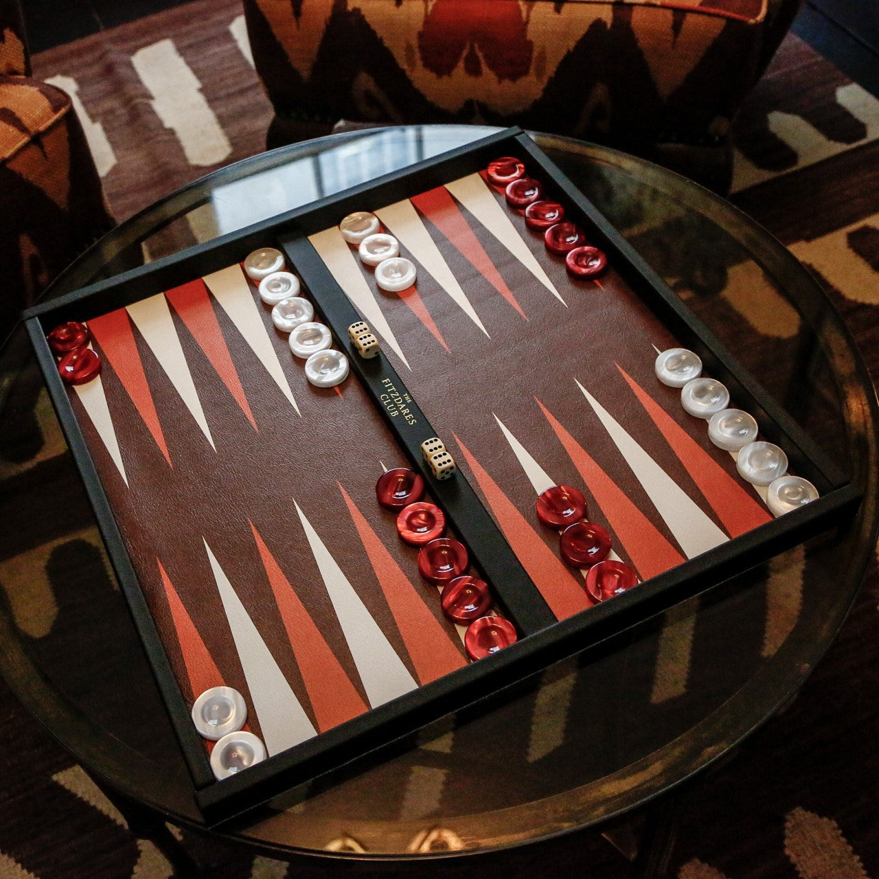The Fitzdares Club Travelling Backgammon Board